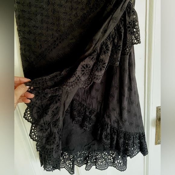 Ulla Johnson One-Shoulder Black Eyelet Lace Dress - Size 2 - Picture 8 of 16